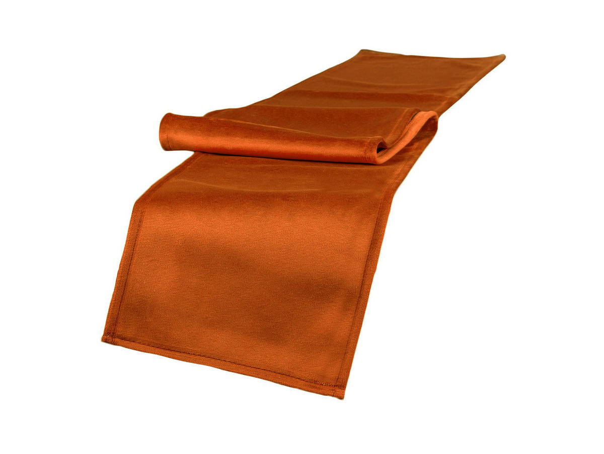 TISCHBAND Samt&Sonders rost-orange 140/18 cm - Dunkelorange, Textil (18/140cm) - beties Heimtextil