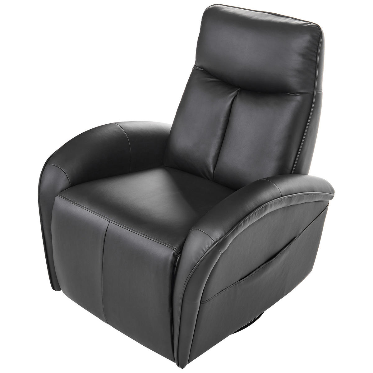 SCHAUKEL-FERNSEHSESSEL drehbar Kunstleder Schwarz Danae - Schwarz, Kunststoff/Metall (90/105/90cm) - Beliani