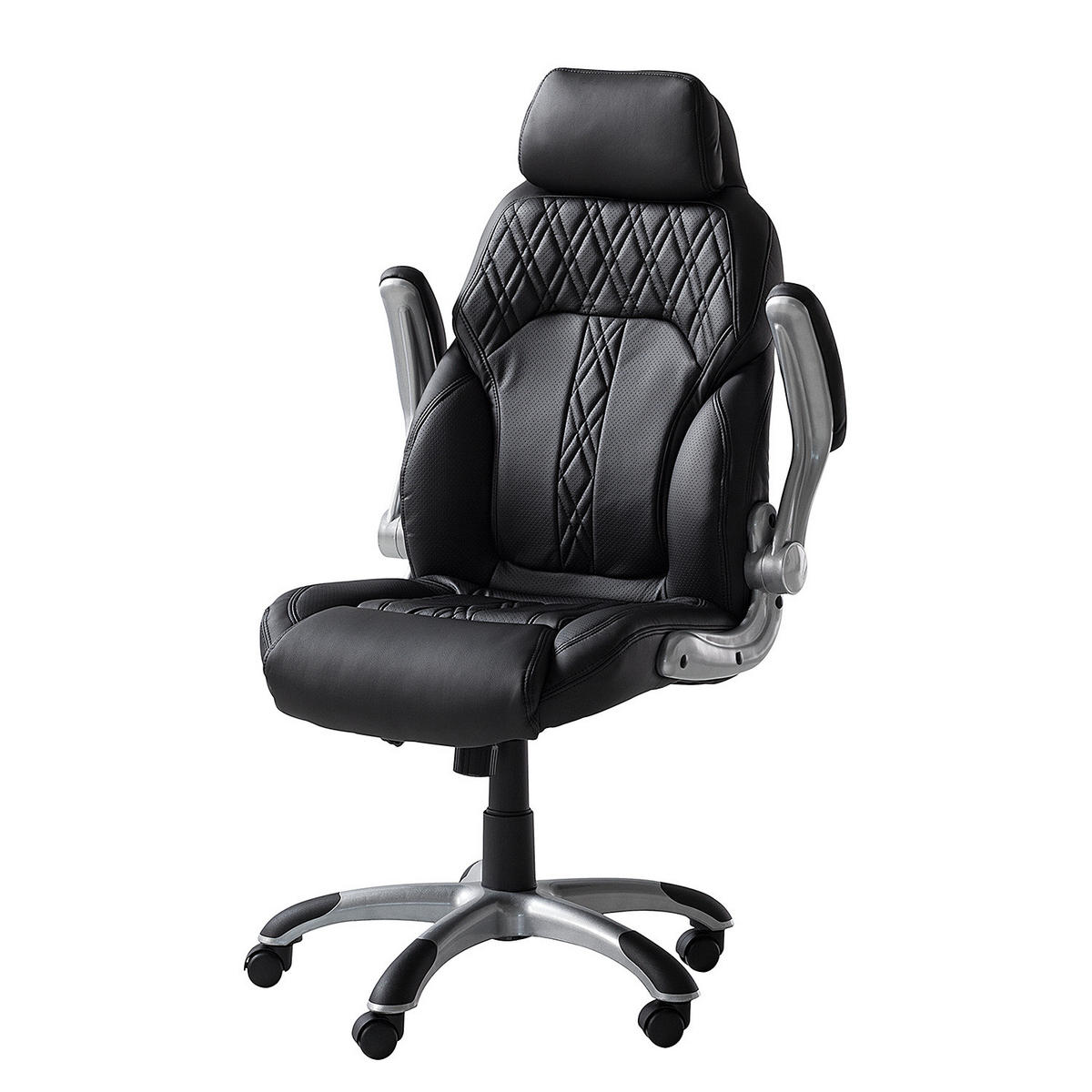 CHEFSESSEL - Kunstleder - Schwarz, Kunststoff (69/118/77cm) - home24