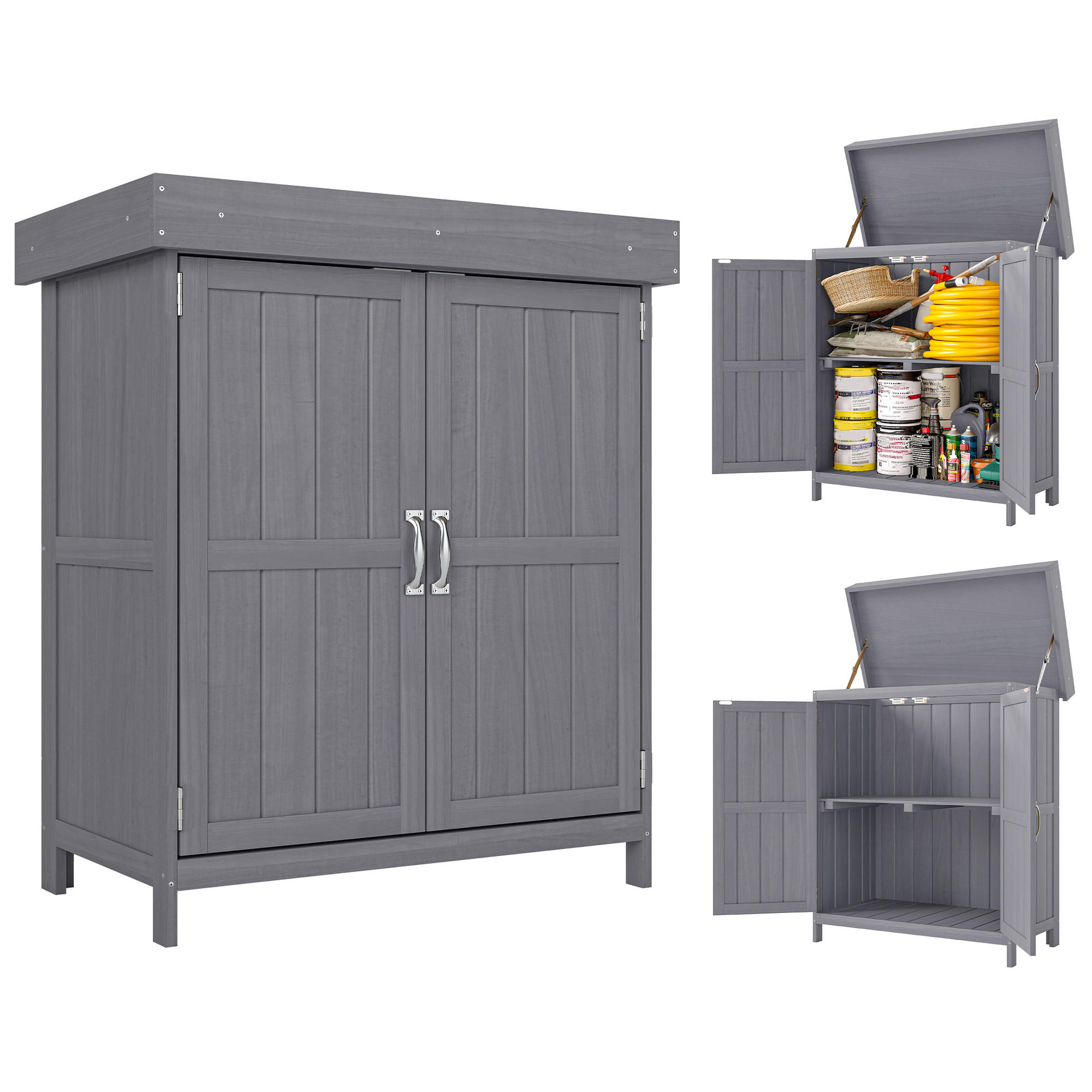 GERÄTESCHRANK DE-09232 Grau - Grau, Holz (43/88/74cm) - ComfortXL