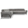ECKSOFA Volare ohne Schlaffunktion Hellgrau links - Hellgrau/Schwarz, Textil/Metall (295/235cm) - Beautysofa