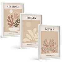 BILDER SET 3er Set - 40x60 cm Weißer Rahmen - Pflanzenmotive beige braun - Weiß, Kunststoff (40/60cm) - TULUP