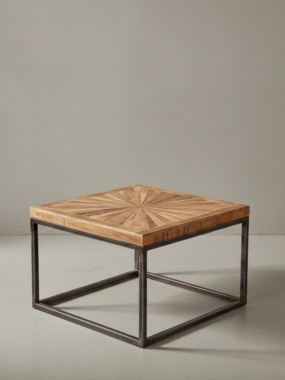 COUCHTISCH Mangoholz Modernes Design Große Ablagefläche Stabile Beine - Schwarz/Braun, Holz/Metall (55/55/40cm) - KADIMA DESIGN