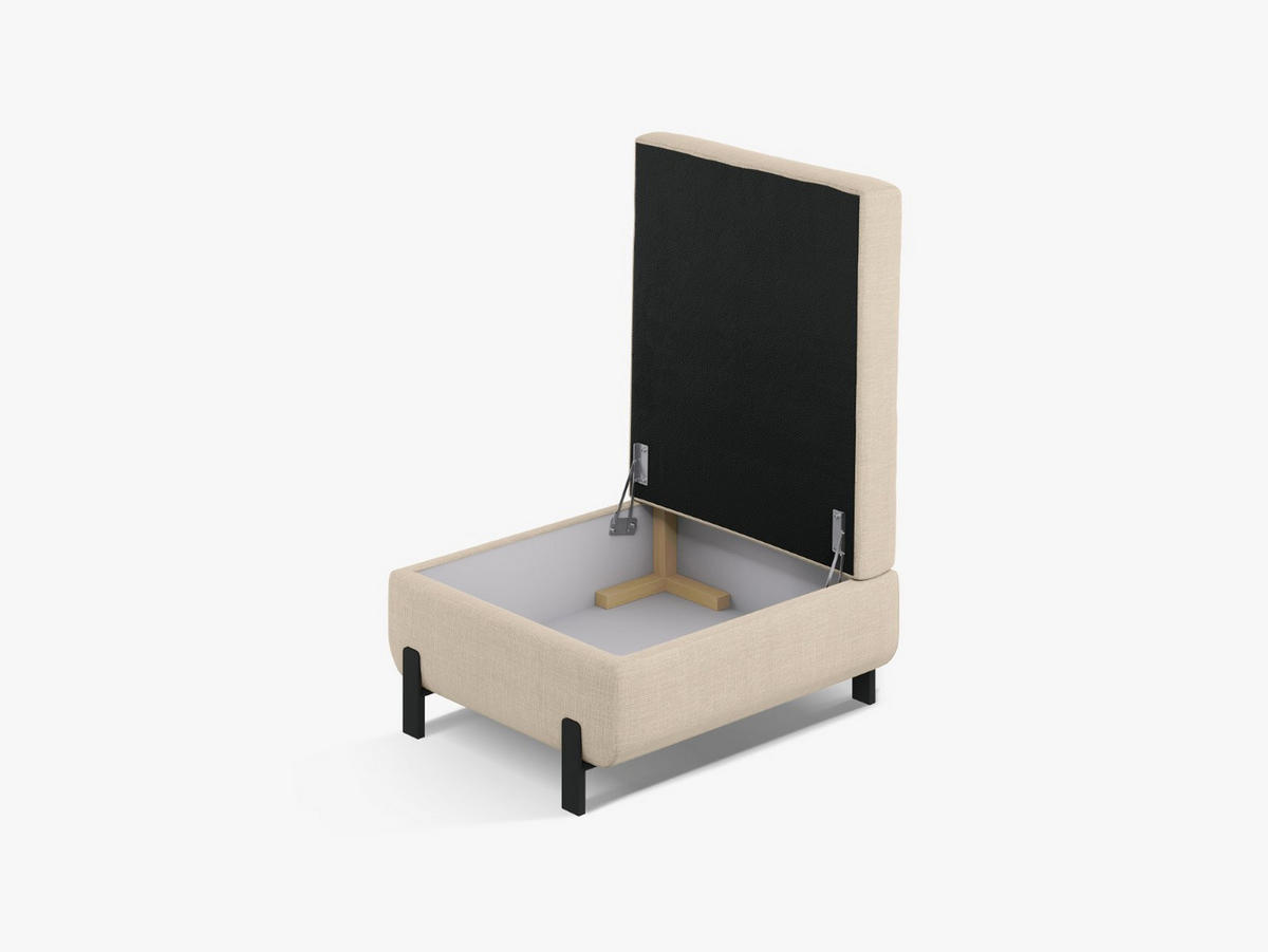 POLSTERHOCKER mit Kasten Gloria aus strukturiertem Stoff beige - Beige, Textil (72/46/87cm) - Micadoni