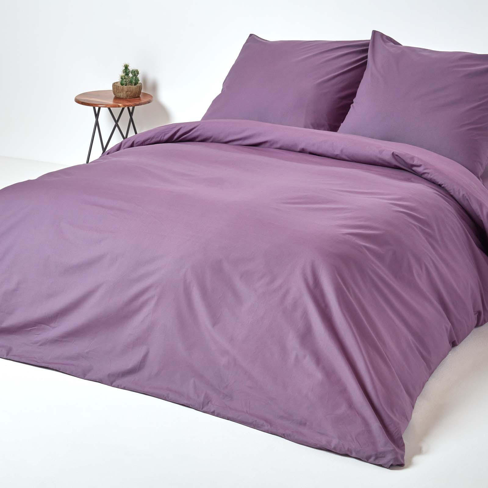 BETTWÄSCHE Perkal Fadendichte 200 - Lila, Textil (240/220cm) - Homescapes