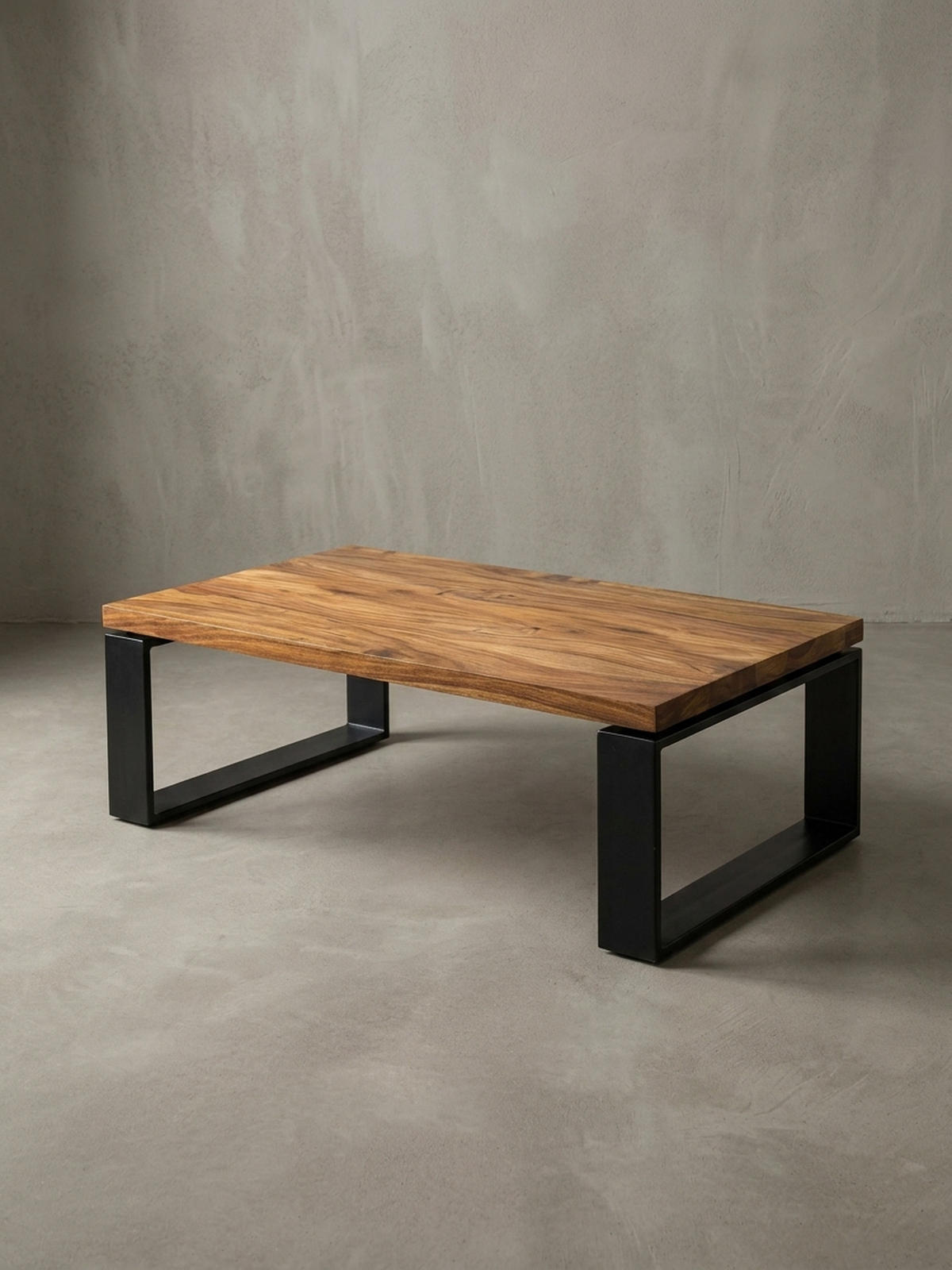 COUCHTISCH aus Holz und Metall, Industriedesign, Einzigartige Maserung, 115x60x35 cm - Schwarz/Braun, Holz/Metall (60/115/35cm) - KADIMA DESIGN