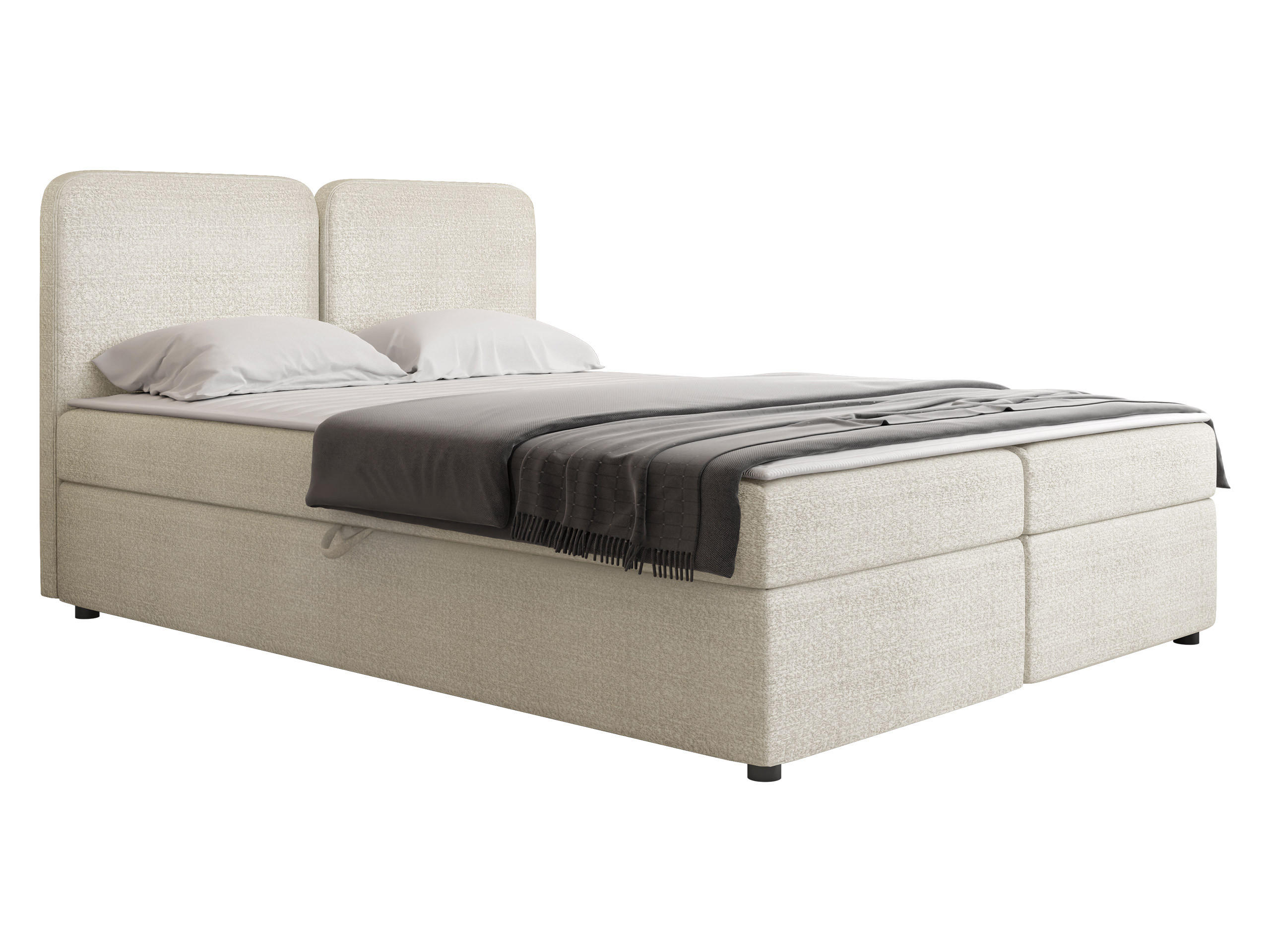 BOXBETT Boho - Creme/Schwarz, Holz/Holzwerkstoff (160/200cm) - MIRJAN24