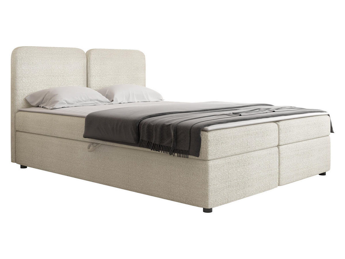 BOXBETT Boho - Creme/Schwarz, Holz/Holzwerkstoff (180/200cm) - MIRJAN24