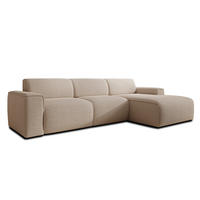 ECKSOFA L Form Didim mini Beige 310/165/78 cm – stilvolle kleine Eckcouch R - Beige/Schwarz, Kunststoff/Textil (310/165cm) - AX Living