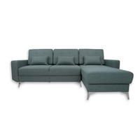 SOFA L FORM York Blau 260 x 96 cm - Dunkelblau, Holz (260/96cm) - VitaliSpa