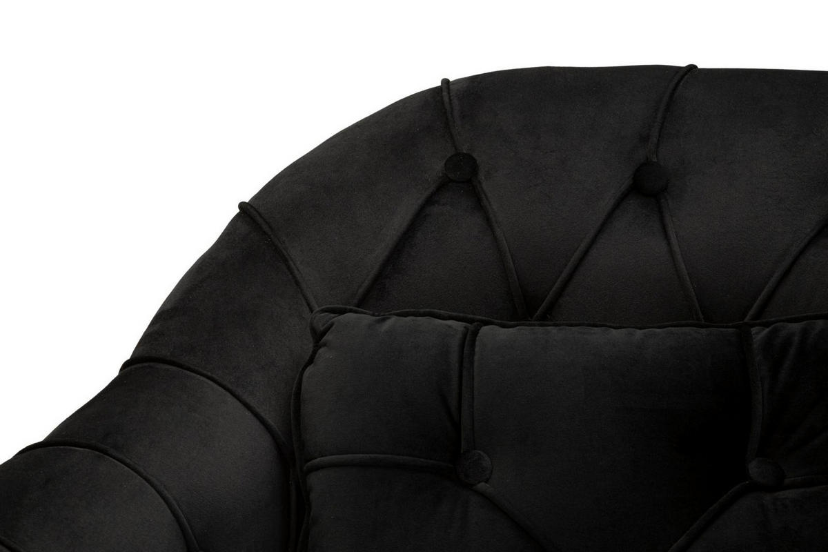 2-SITZER Sofa gepolstert Budapest - Schwarz - Schwarz, Holzwerkstoff/Kunststoff (130/91/83cm) - Pasmara