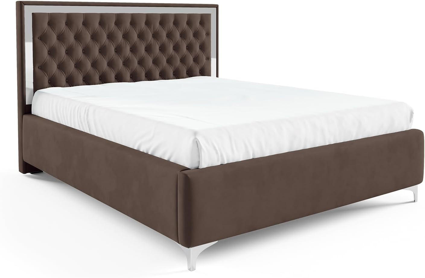 POLSTERBETT ARONA - Braun, Textil (120/200cm) - Meblini