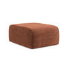 POUF Chenille Stoff Orange - Terracotta/Schwarz, Holzwerkstoff/Kunststoff (72/42/94cm) - Makamii