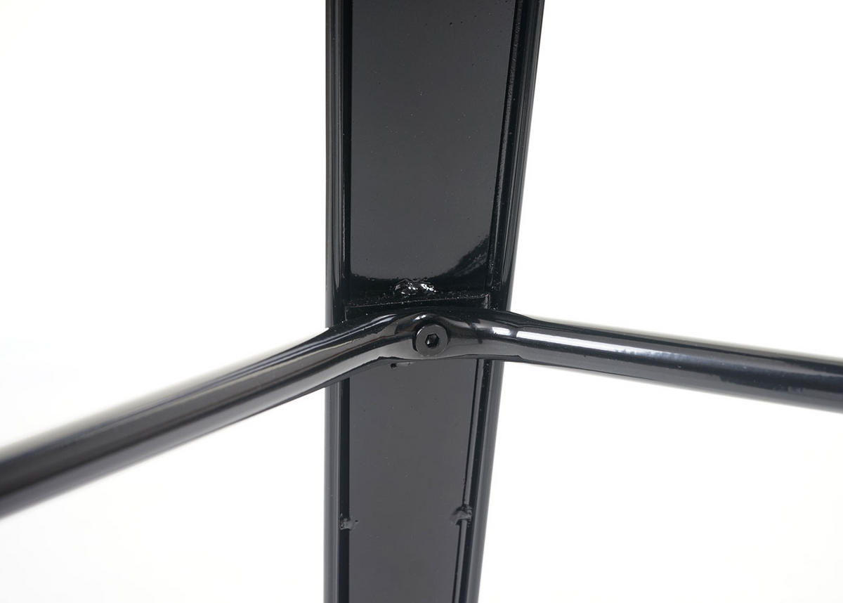 STEHTISCH inkl. Holz-Tischplatte 107x60x60cm Metall Industriedesign Schwarz - Schwarz, Metall (60/60/107cm) - CHEFGASTRO