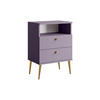 NACHTTISCH High pflaumefarben 50 / 34 / 69,5cm - Violett/Goldfarben, Holz/Holzwerkstoff (50/70/34cm) - Feldmann-Wohnen