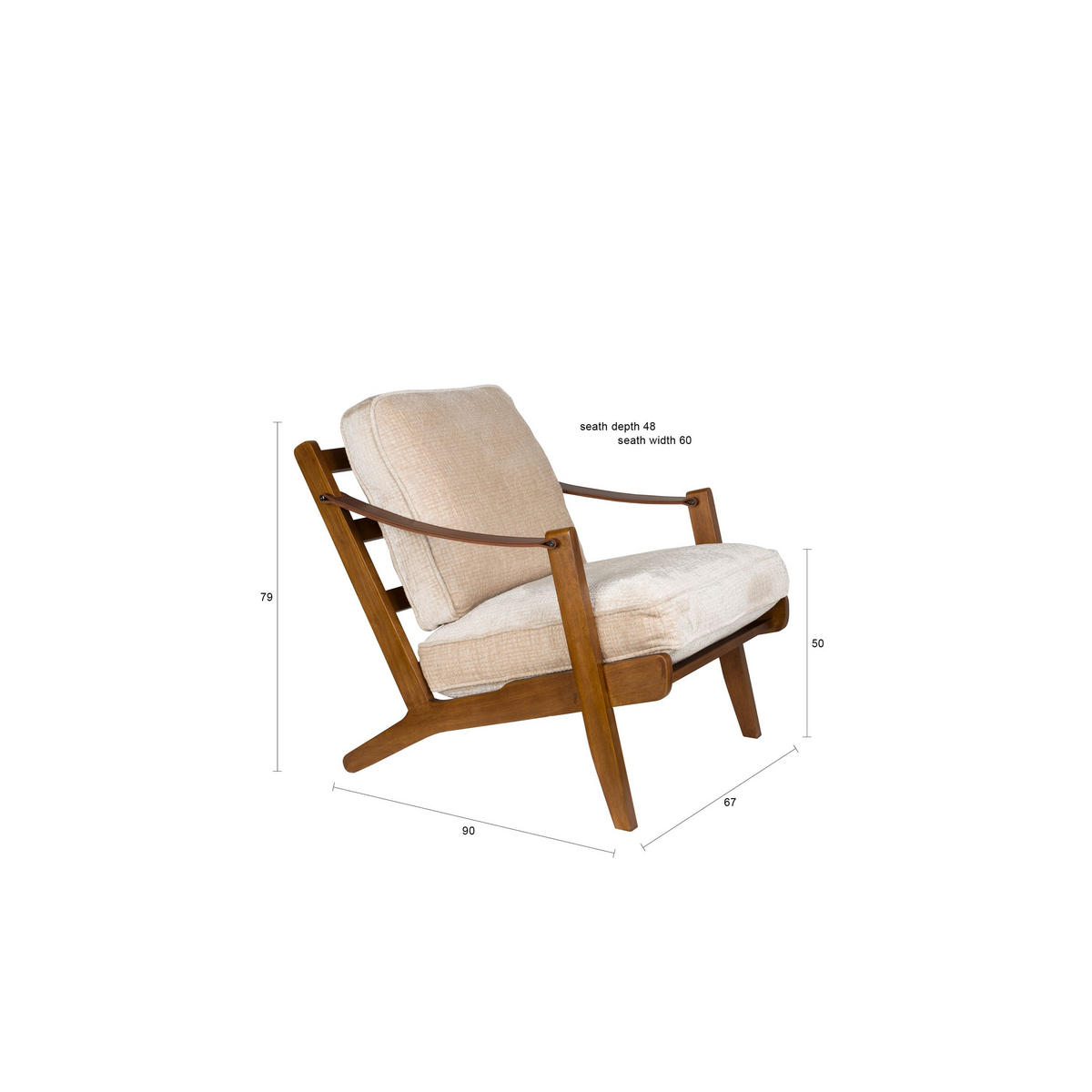 SESSEL Washington - Beige, Kunststoff (67/79/90cm) - Dutchbone