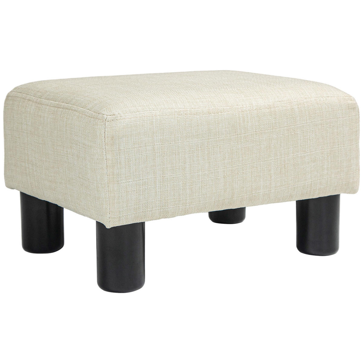 POUF DE-16425 gepolstert mit Leinenbezug Beige - Beige, Textil (30/24/40cm) - ComfortXL