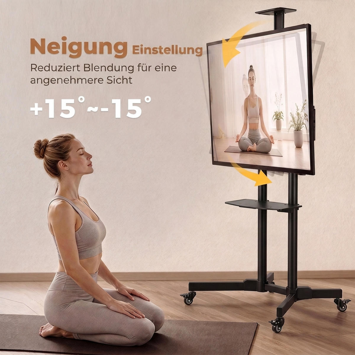 MOBILER-TV-STÄNDER Metall Schwarz - Schwarz, Metall (56/187.5/76cm) - HOMCOM