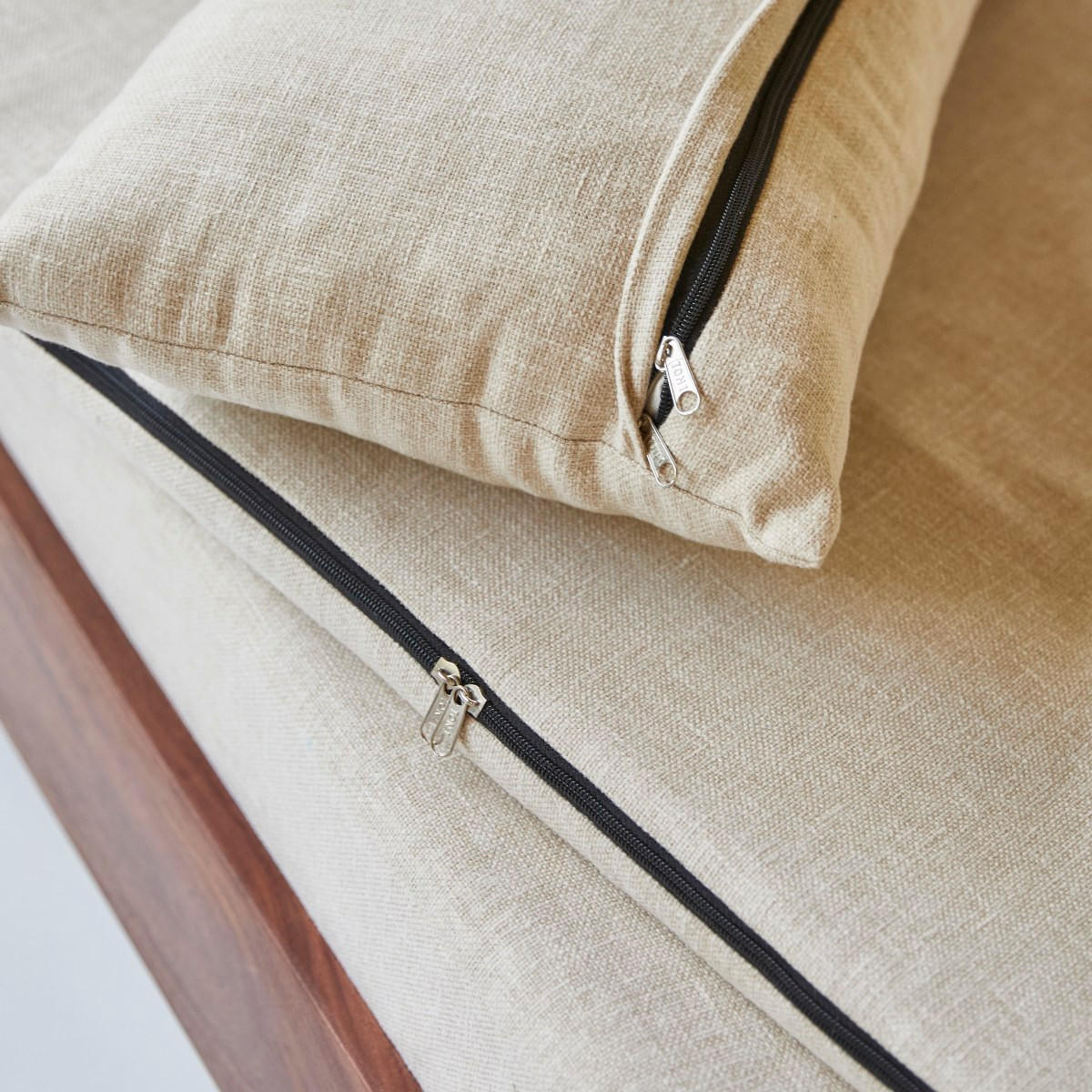 SOFA Metric Beige aus Stoff - Beige, Textil (140/70/67cm) - Tikamoon