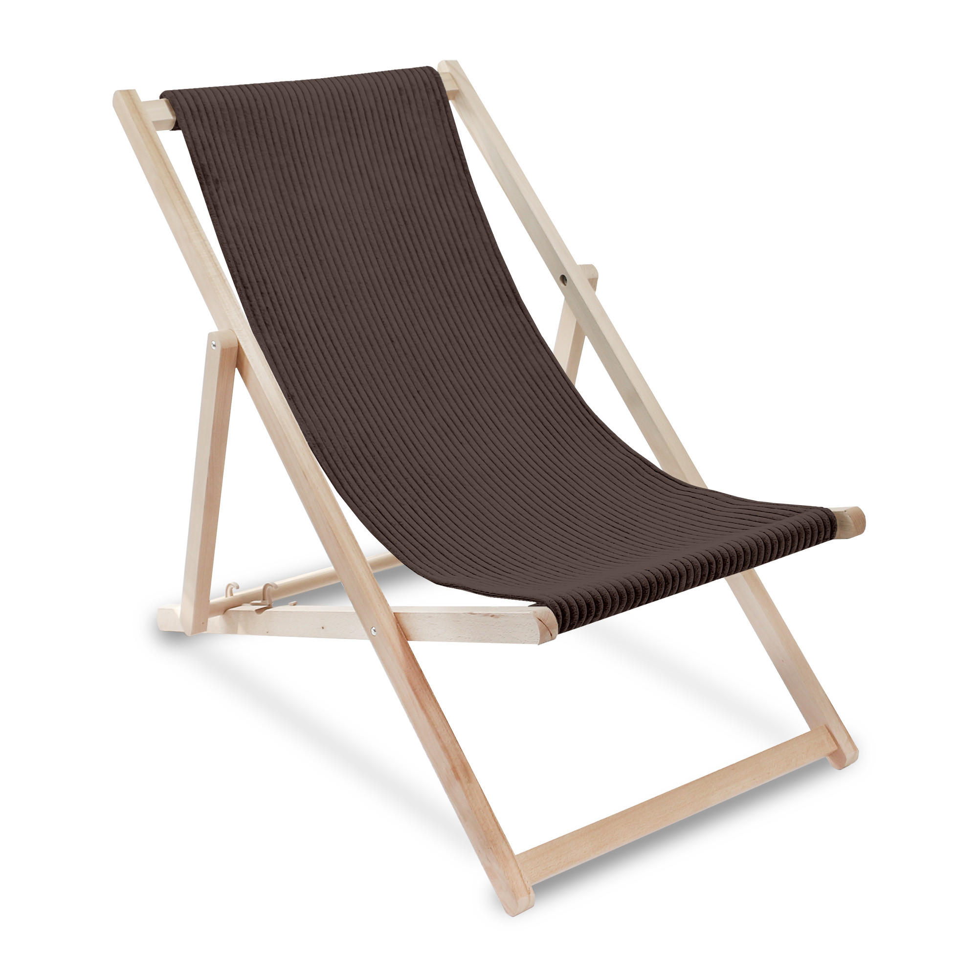 HOLZLIEGESTUHL klappbar Buchenholz Cord-Gewebe Dark Chocolate M - Dunkelbraun/Braun, Holz/Textil (54/85/92cm) - Dreamroots
