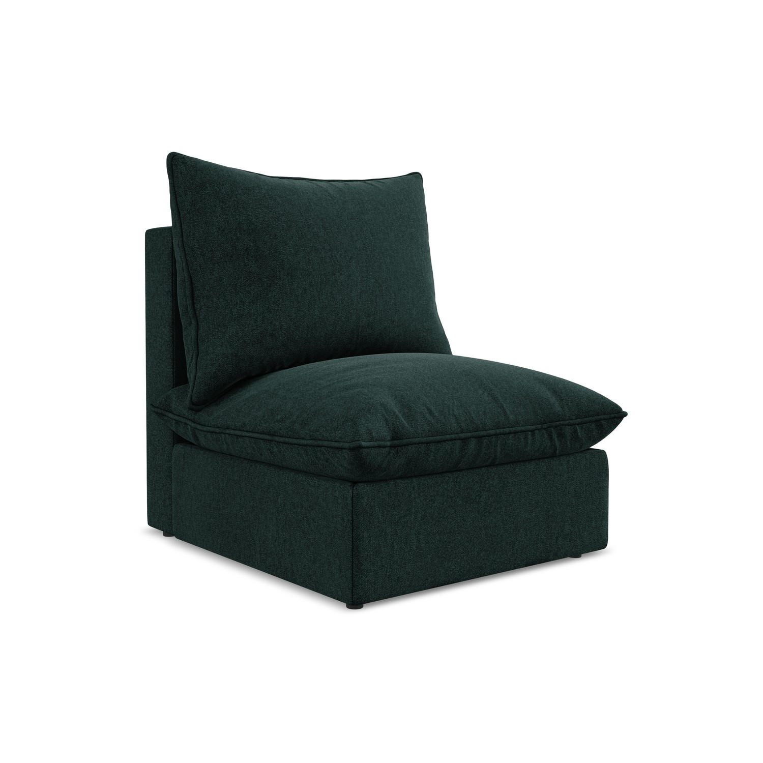 SOFAELEMENT Samt Stoff Grün - Schwarz/Olivgrün, Holzwerkstoff/Kunststoff (75/77/90cm) - LaMiaSofa