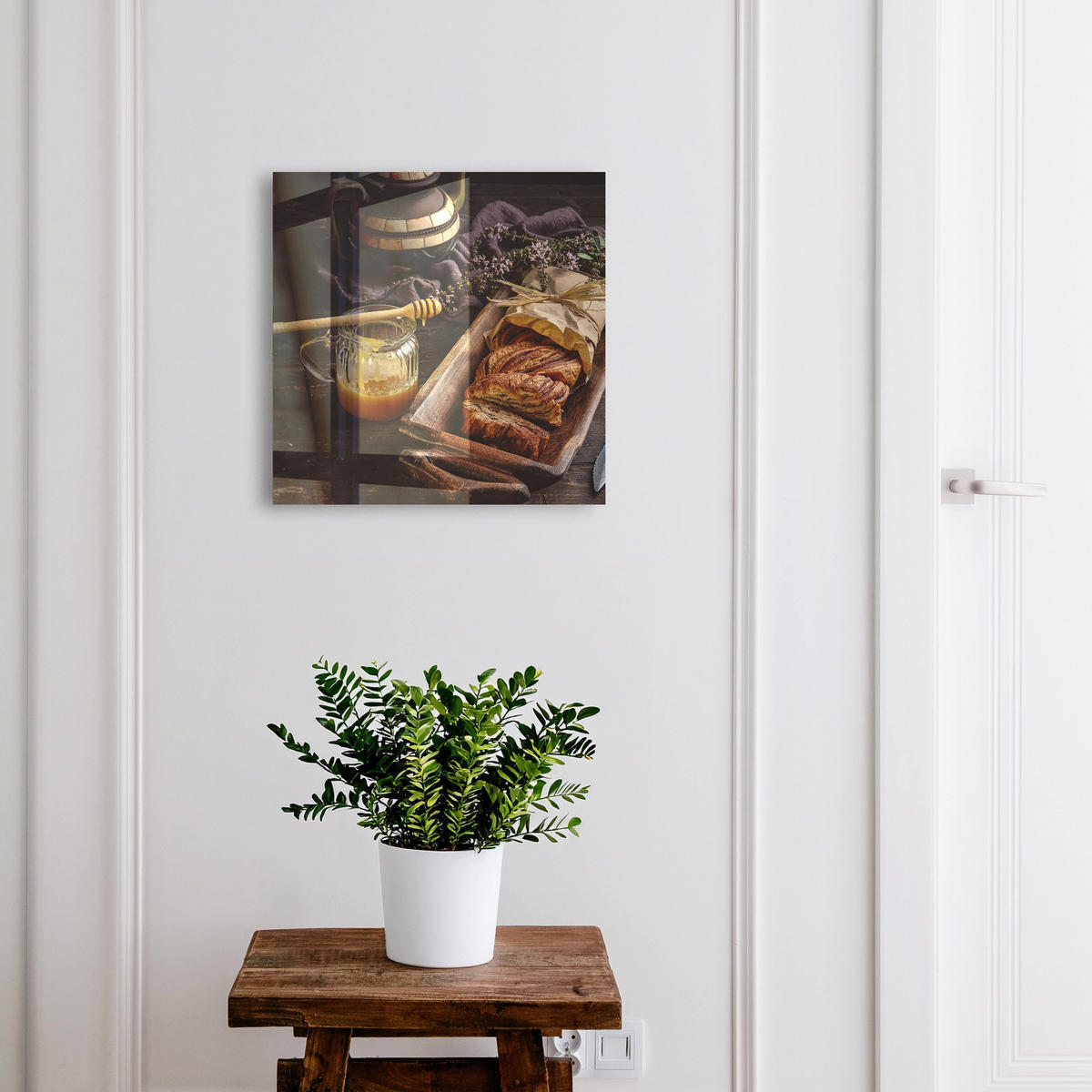 SCHLÜSSELBOX Weiß 30x30 cm – Türöffnung nach rechts - Geborgenheit im Haus - Braun, Metall (30/30/5cm) - TULUP