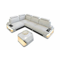 ECKSOFA Siena Elfenbein Schwarz Strukturstoff - Creme, Kunststoff (272/272cm)