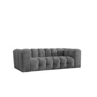 SOFA 3-Sitzer, Komfort, BALOO, Stoff Schenille & Bouclé, Anthrazit - Anthrazit, Holz (222/75/106cm) - Kaiser Möbel