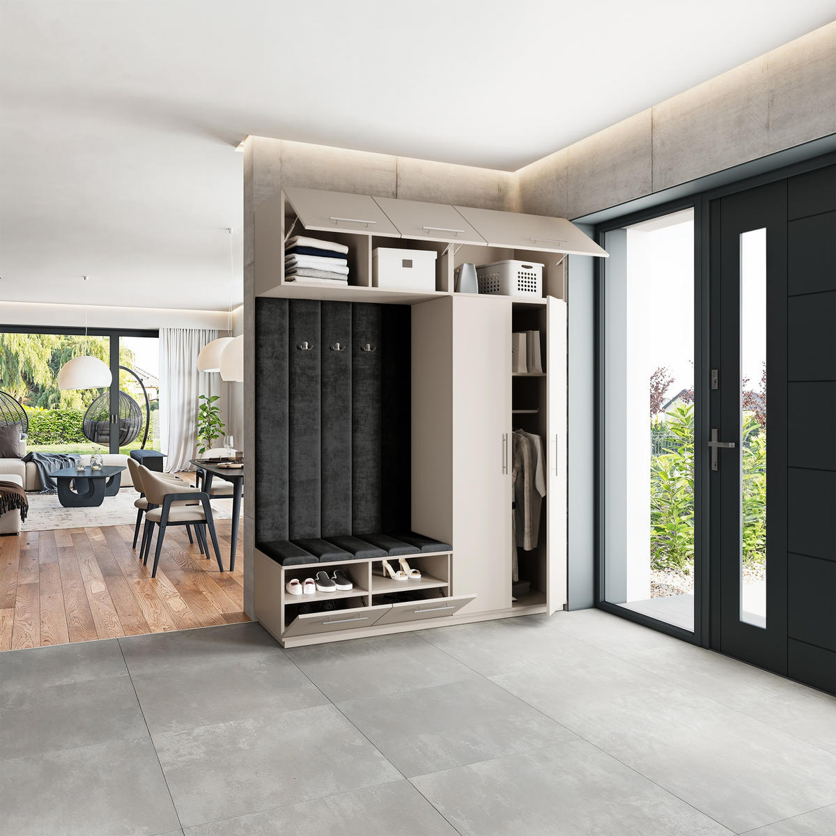 GARDEROBENSCHRANK REMA 180/240/60 cm Modern Kaschmir - Kaschmir, Holzwerkstoff (180/240/60cm) - MASSENO