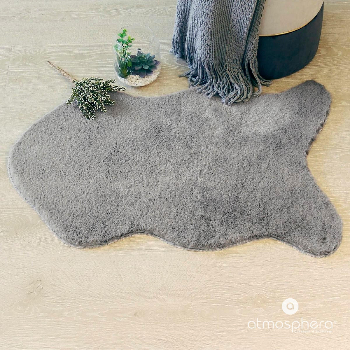 KUNSTFELLTEPPICH 60/90 cm - Grau, Textil (60/90cm) - Atmosphera Createur d´interieur