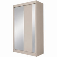 KLEIDERSCHRANK Gloria 120 cm Kaschmir Spiegel 2 Schubl. Griffe silber - Kaschmir, Holzwerkstoff (120/216/61cm) - KS Home Concept