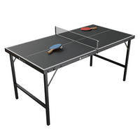 TISCHTENNISPLATTE Flexi platzsparend klappbar - Schwarz, Holz (71/83/71cm) - Juskys
