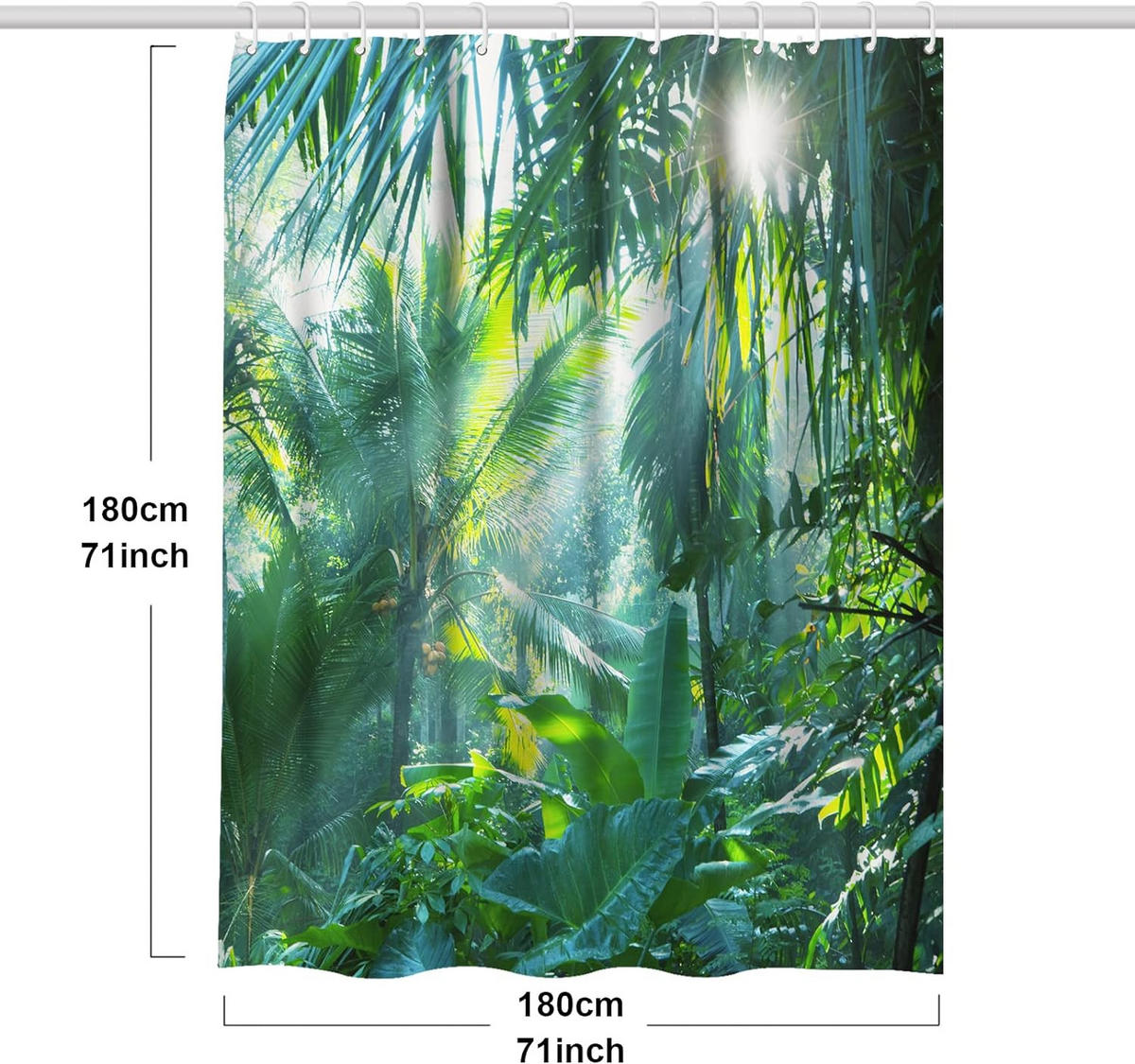 DUSCHVORHANG 180 x 180 cm wasserdicht schimmelresistent mit Haken fürs Badezimmer - Multicolor, Textil (180/180cm) - MCBOSON