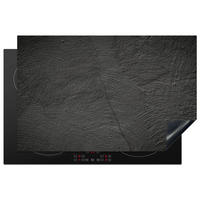HERDABDECKPLATTE Beton - Schwarz - Industriell Ceranfeldabdeckung 80x52 cm - Anthrazit, Kunststoff (80/52/0.2cm) - MuchoWow