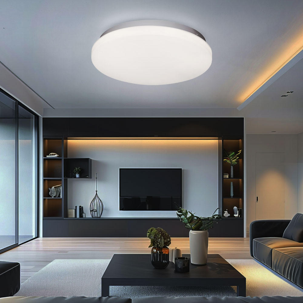 LED DECKENLEUCHTE Metall Weiß Opal - Weiß, Metall (29/29/6.1cm) - Globo Lighting