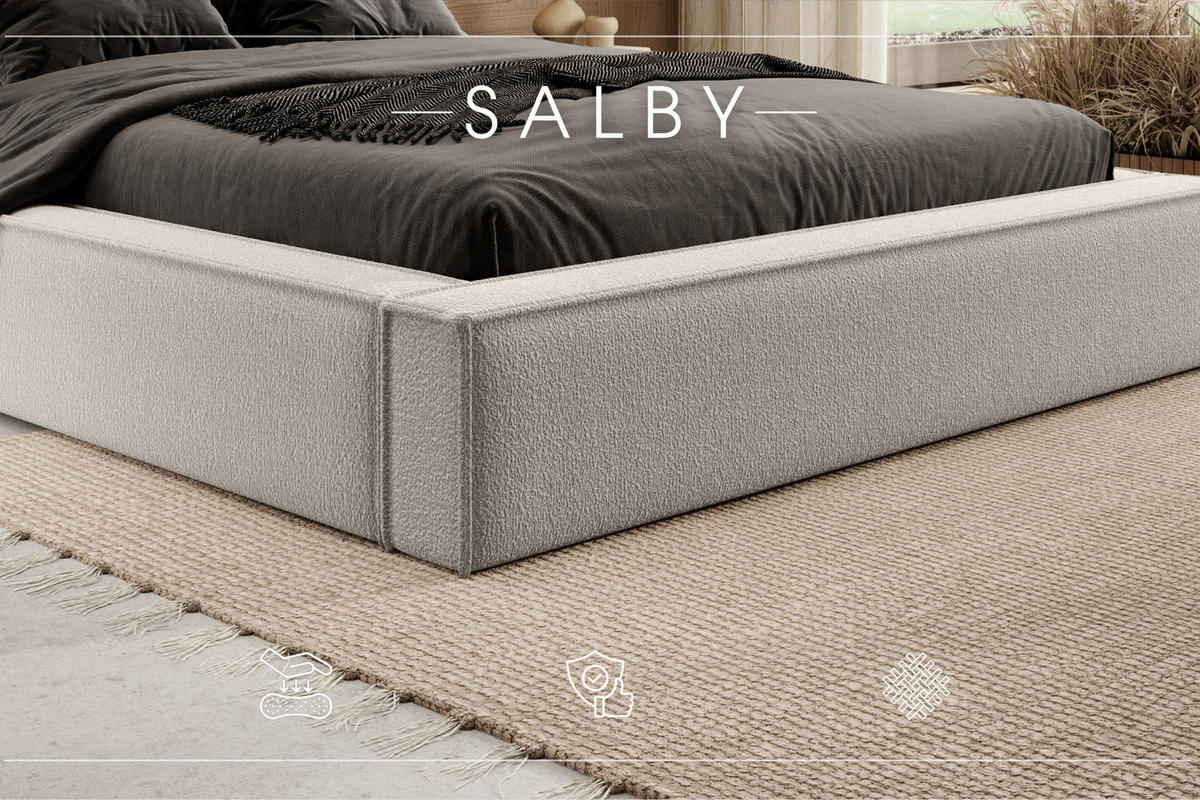POLSTERBETT mit Bettkasten Salby 180x200 cm, Beige - Beige, Textil (180/200cm) - Meblito