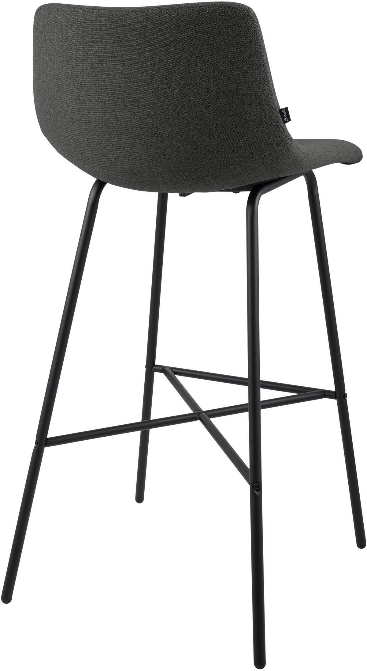 BARHOCKER Stoff Dunkelgrau - Dunkelgrau/Schwarz, Textil/Metall (44/98/49cm) - CLP