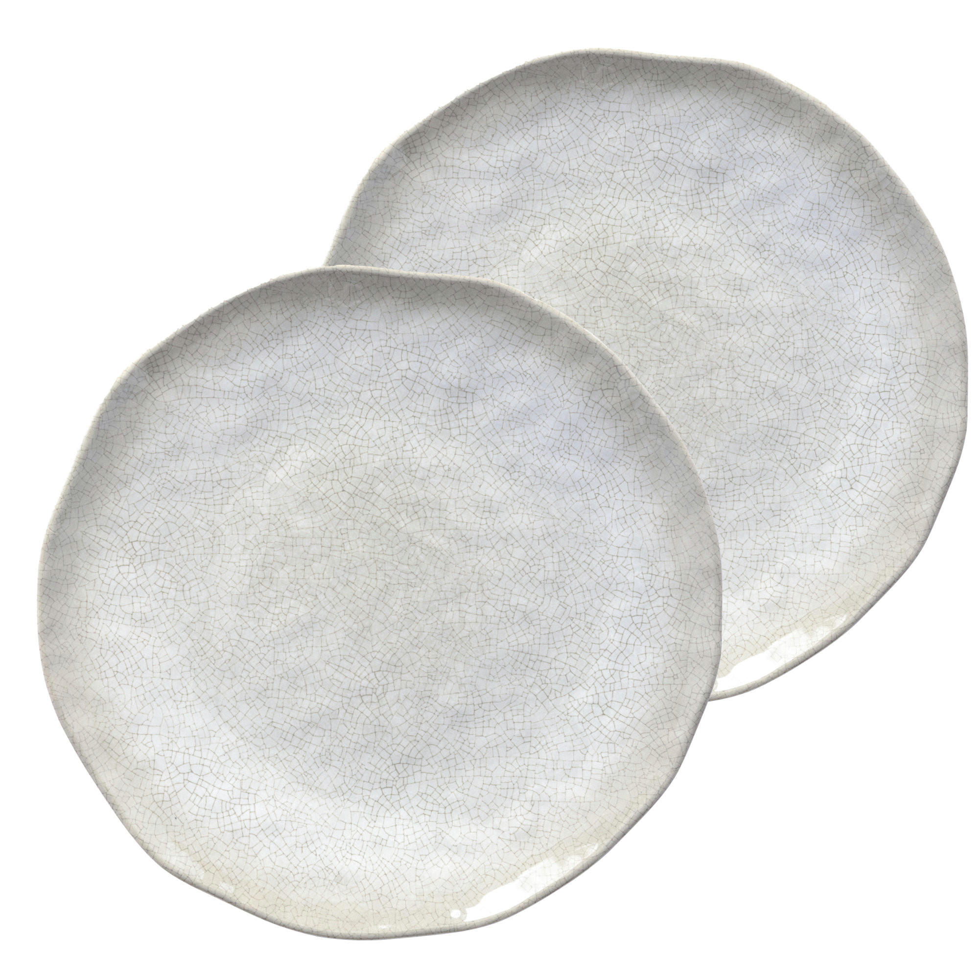 TELLER flach Ø 27 cm Atmosfera Taube Set mit 2 Stück - Hellgrau, Kunststoff (27cm) - Rose & Tulipani