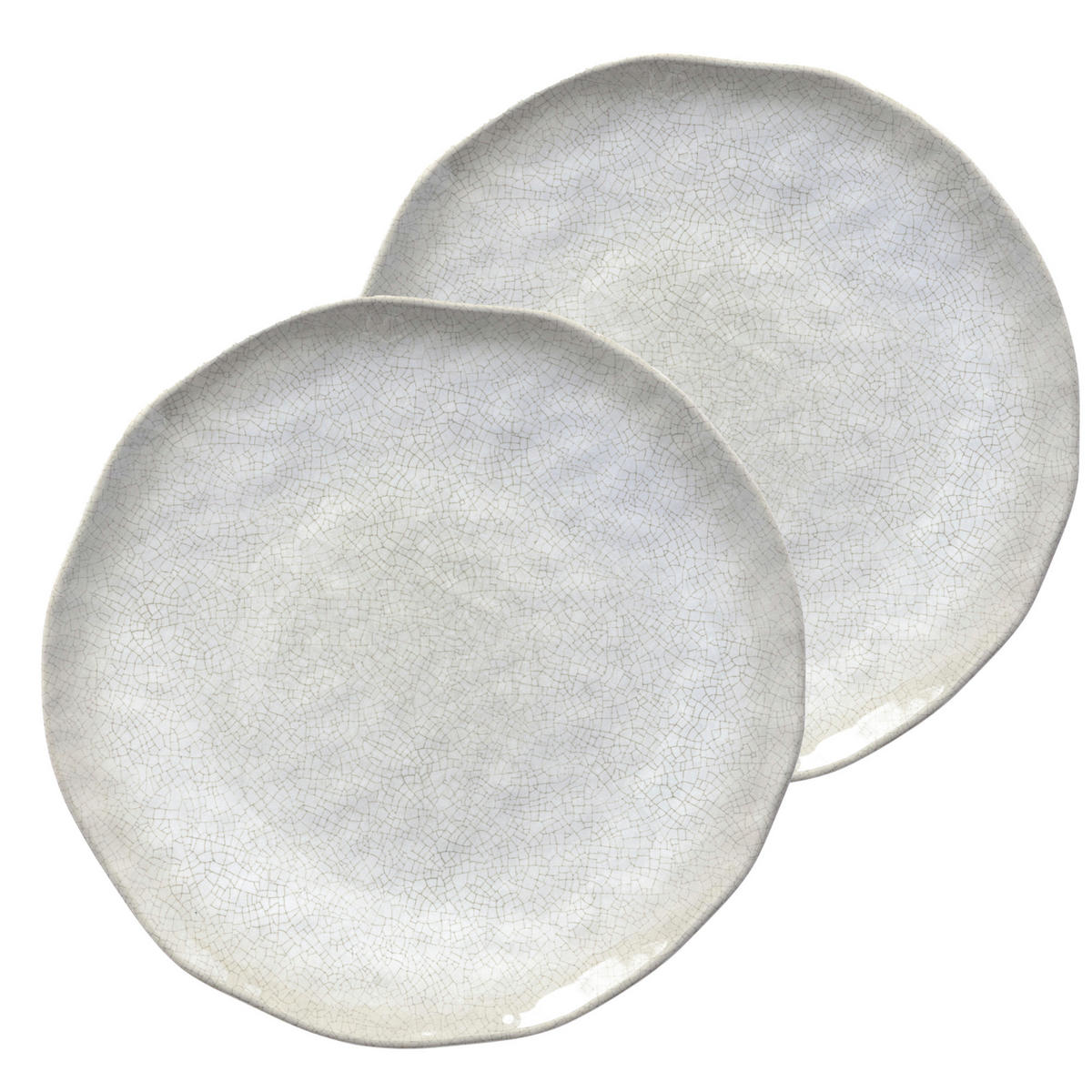 TELLER flach Ø 27 cm Atmosfera Taube Set mit 2 Stück - Hellgrau, Kunststoff (27cm) - Rose & Tulipani