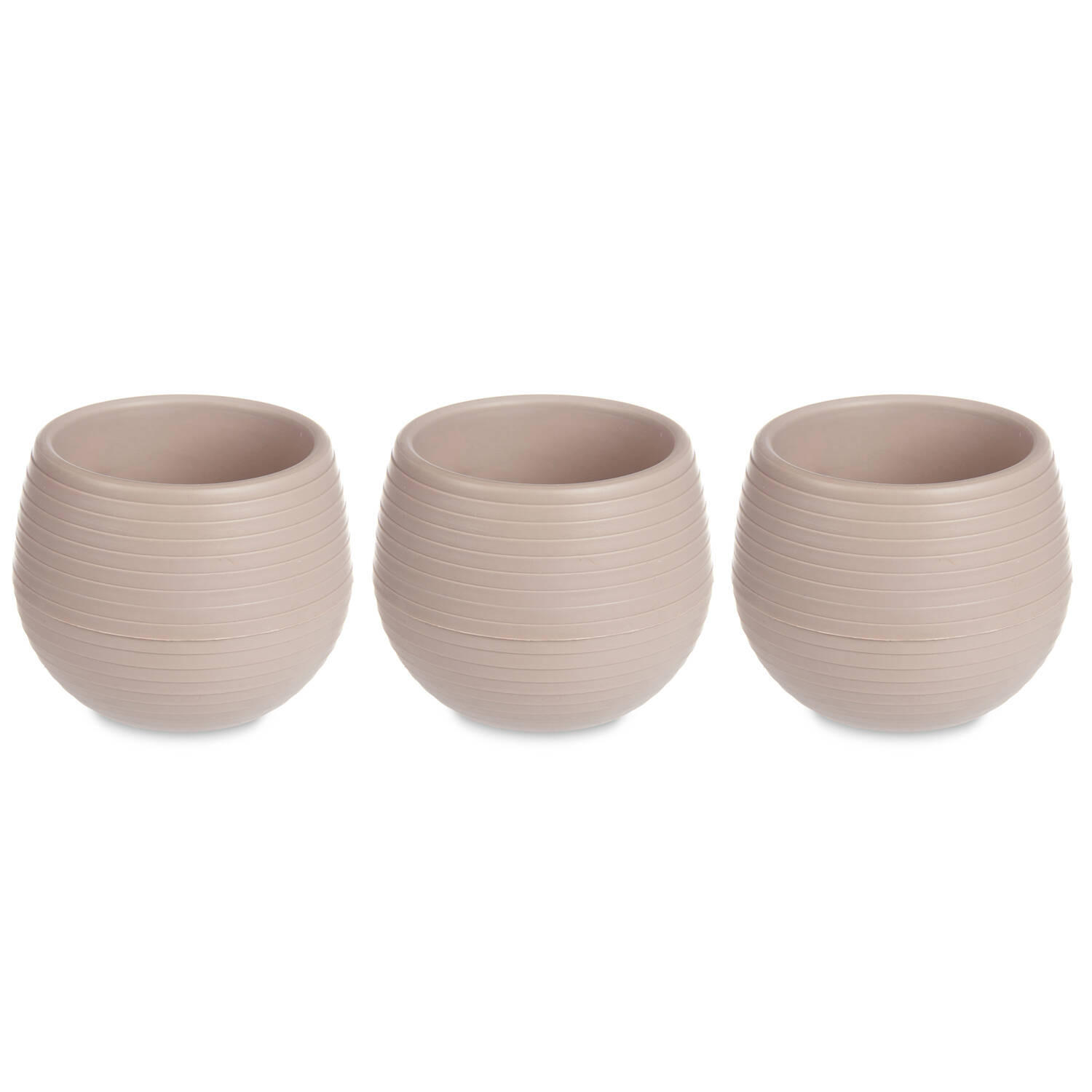 BLUMENTÖPFE Selbstbewässernd Kunststoff 14 cm, 3er-Set - Taupe, Kunststoff (14/14cm)