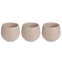 BLUMENTÖPFE Selbstbewässernd Kunststoff 14 cm, 3er-Set - Taupe, Kunststoff (14/14cm)