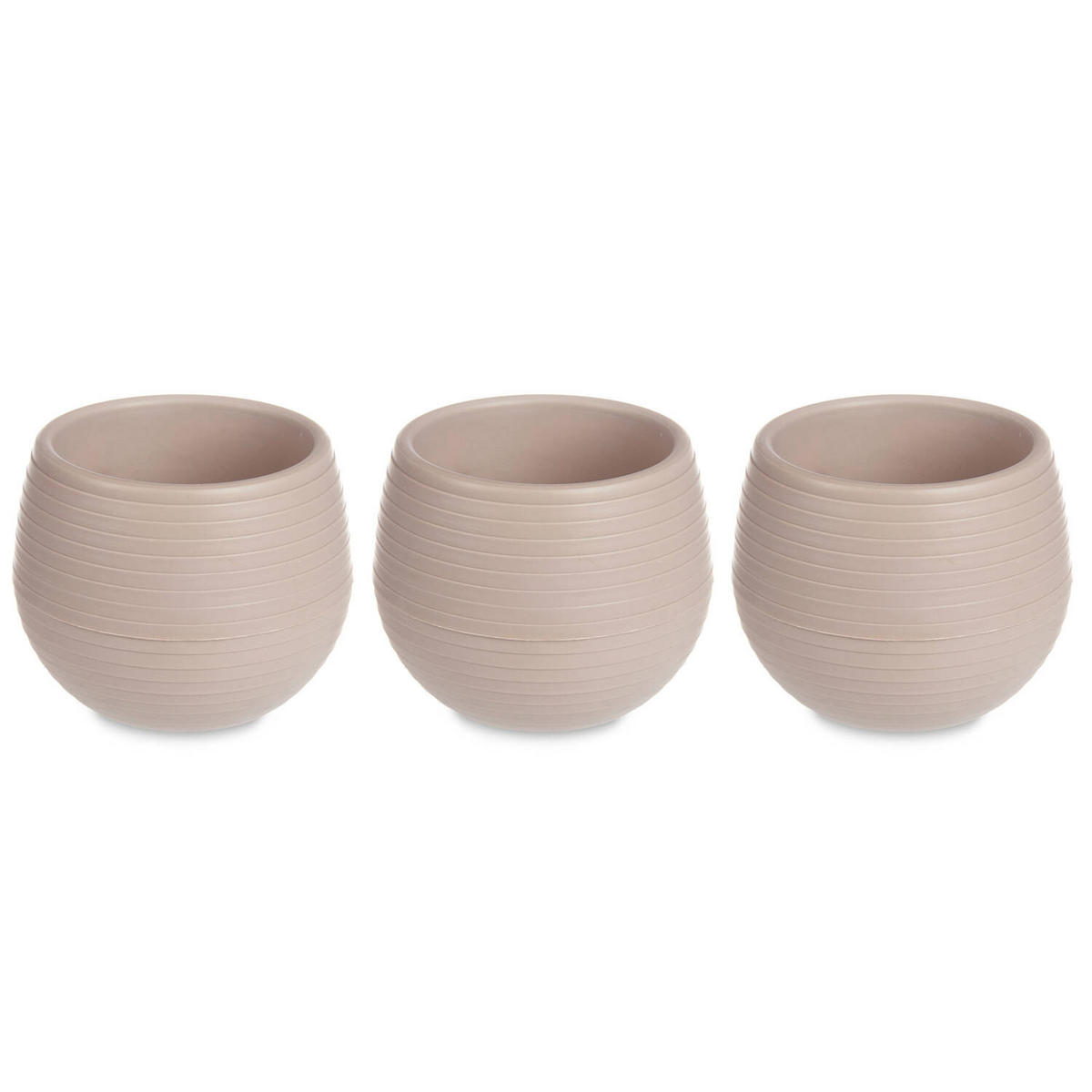 BLUMENTÖPFE Selbstbewässernd Kunststoff 14 cm, 3er-Set - Taupe, Kunststoff (14/14cm)