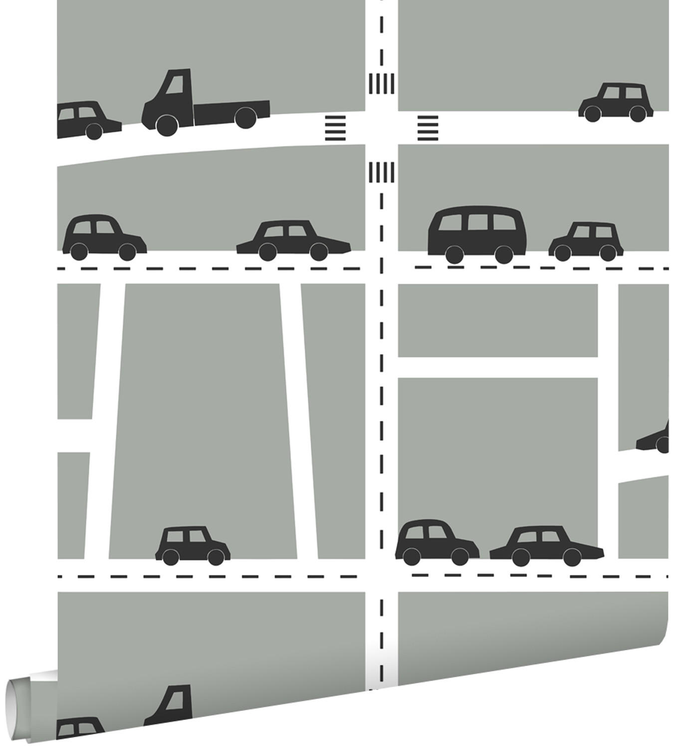 TAPETE Autos 53 cm x 10.05 m - Grau, Papier (53/0.1cm) - ESTAhome