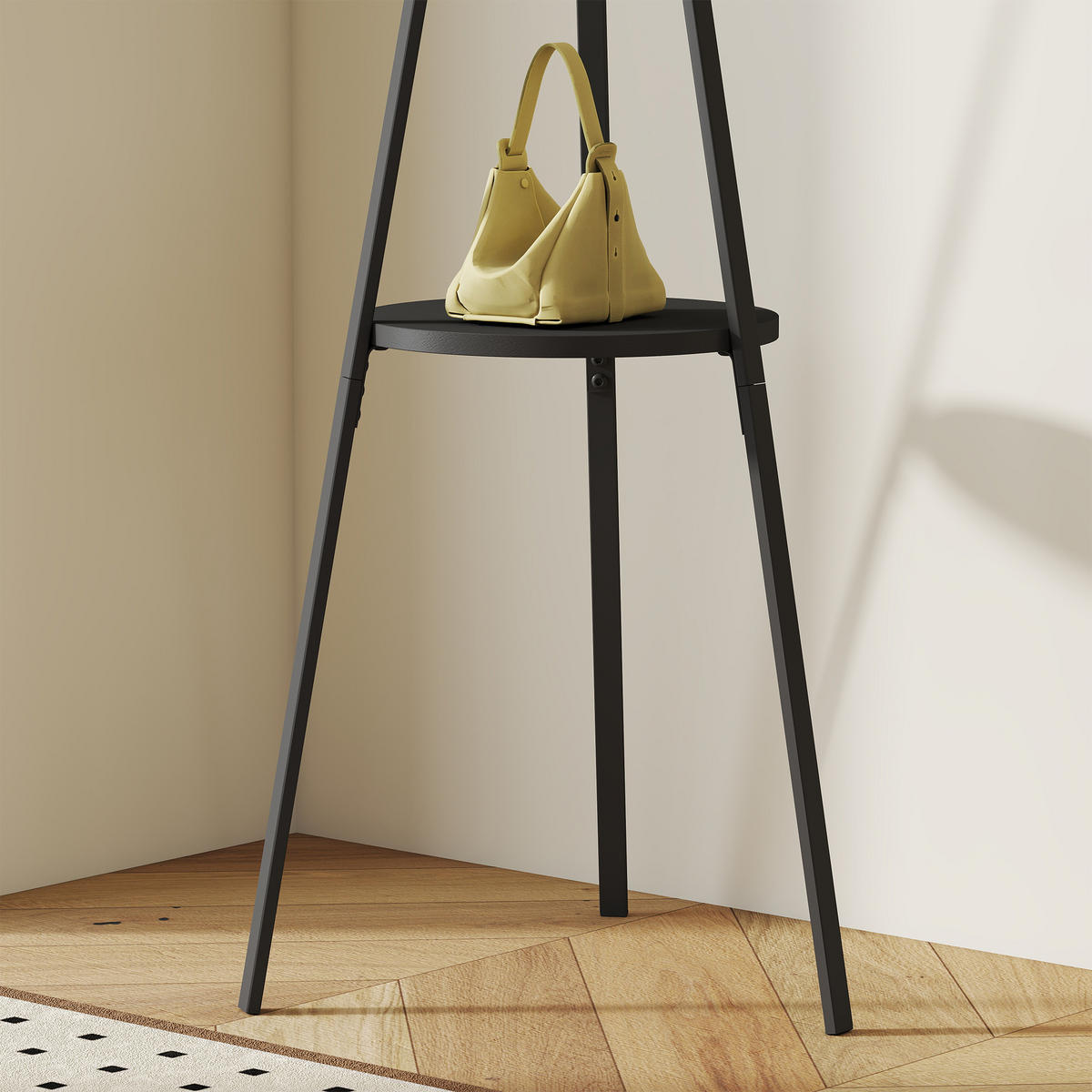 KLEIDERSTÄNDER - Schwarz, Holzwerkstoff/Metall (45/180/45cm) - HOMCOM