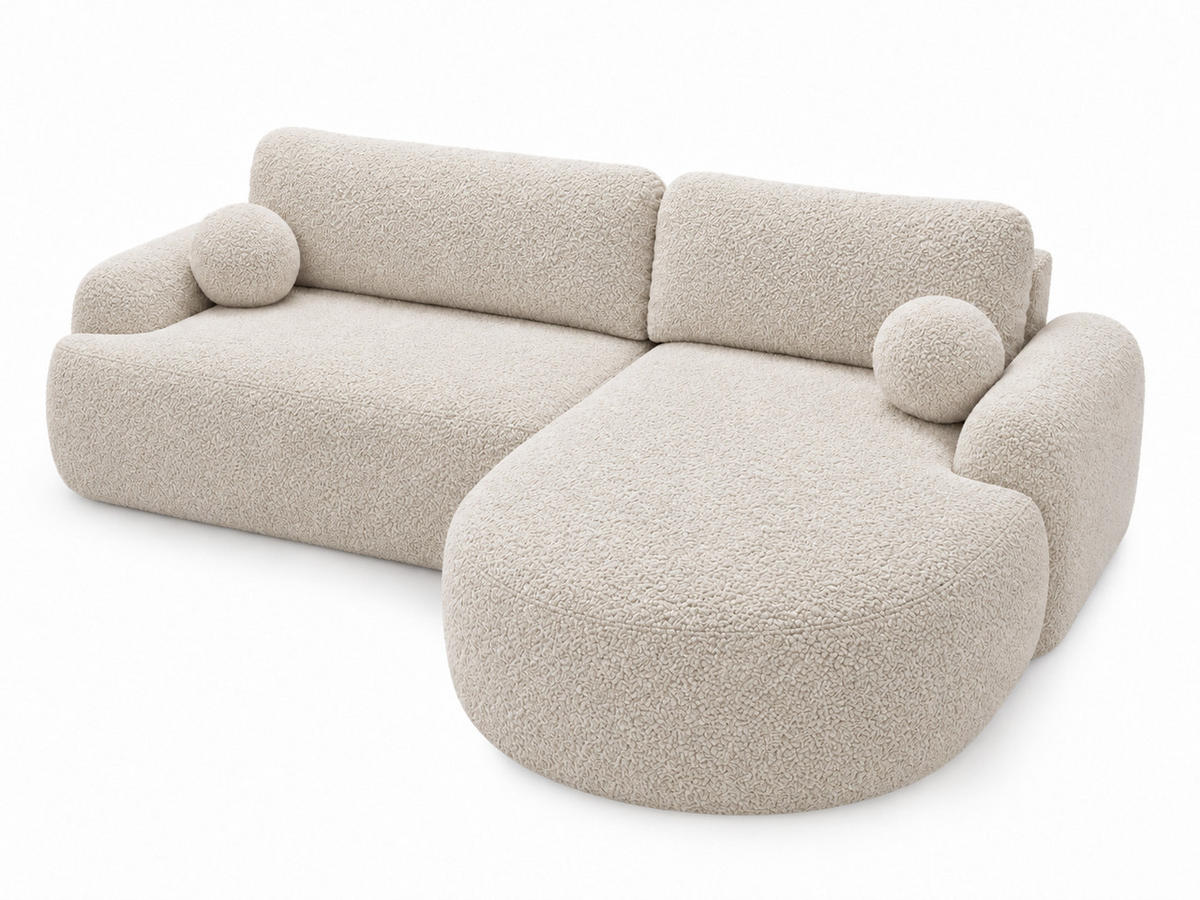 ECKSOFA Aurio Beige Rechts - Beige, Holz/Textil (261/177cm) - Graingold