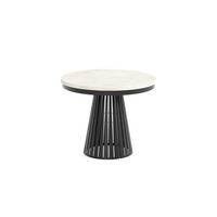 ESSTISCH Cone Bis - Creme/Schwarz, Holzwerkstoff/Metall (100/100/76cm) - Meblini