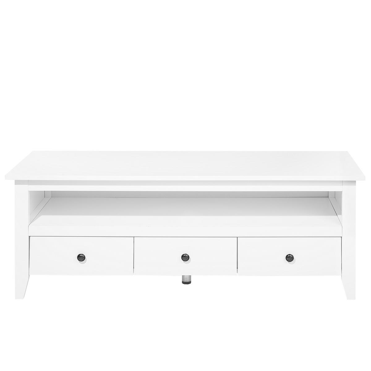 TV-MÖBEL Weiß BERKELEY 50/137/50 cm - Weiß, Holzwerkstoff (137/50/50cm) - Beliani