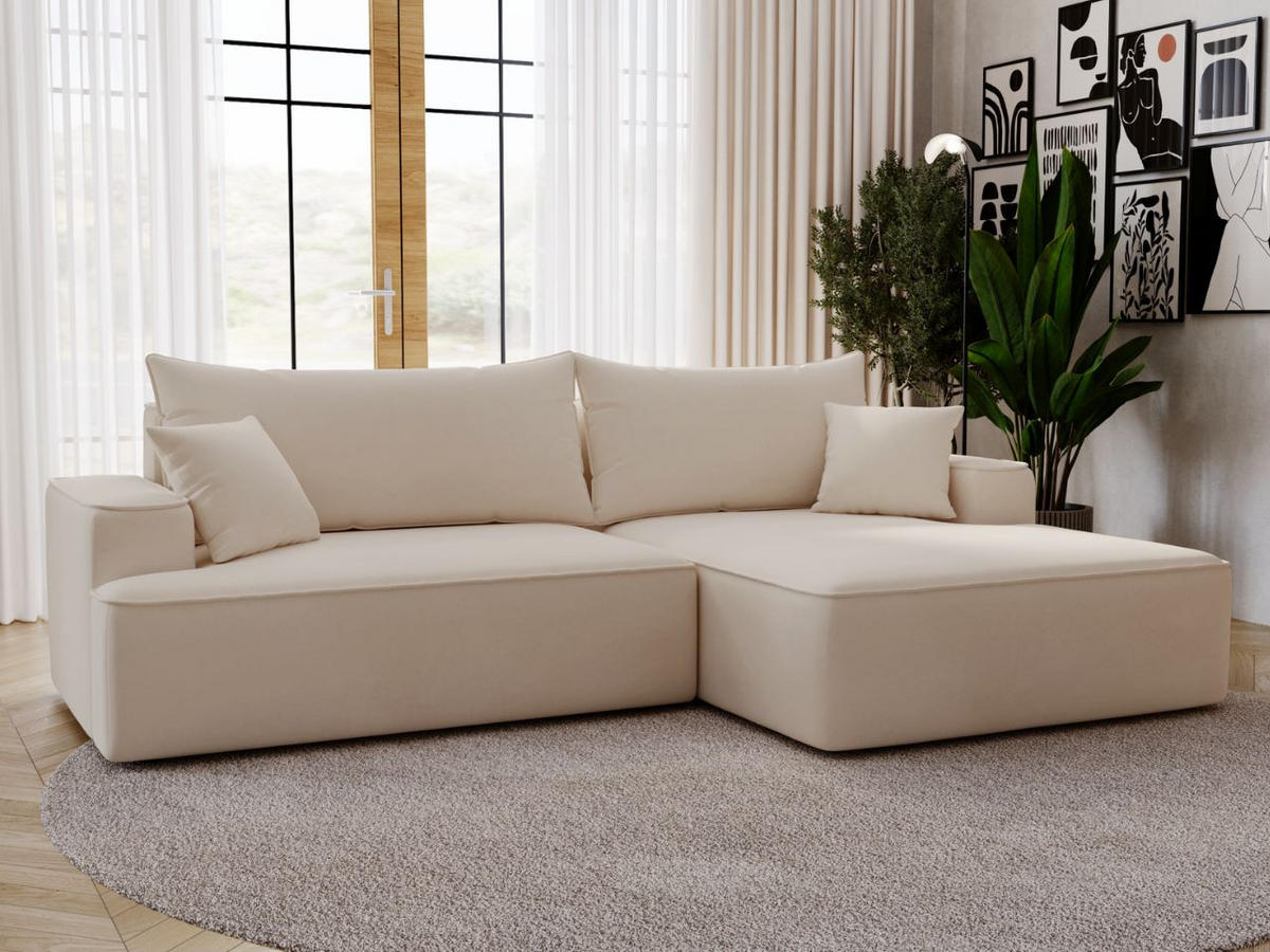ECKSOFA California Beige Rechts - Beige, Holz/Textil (270/165cm) - Graingold