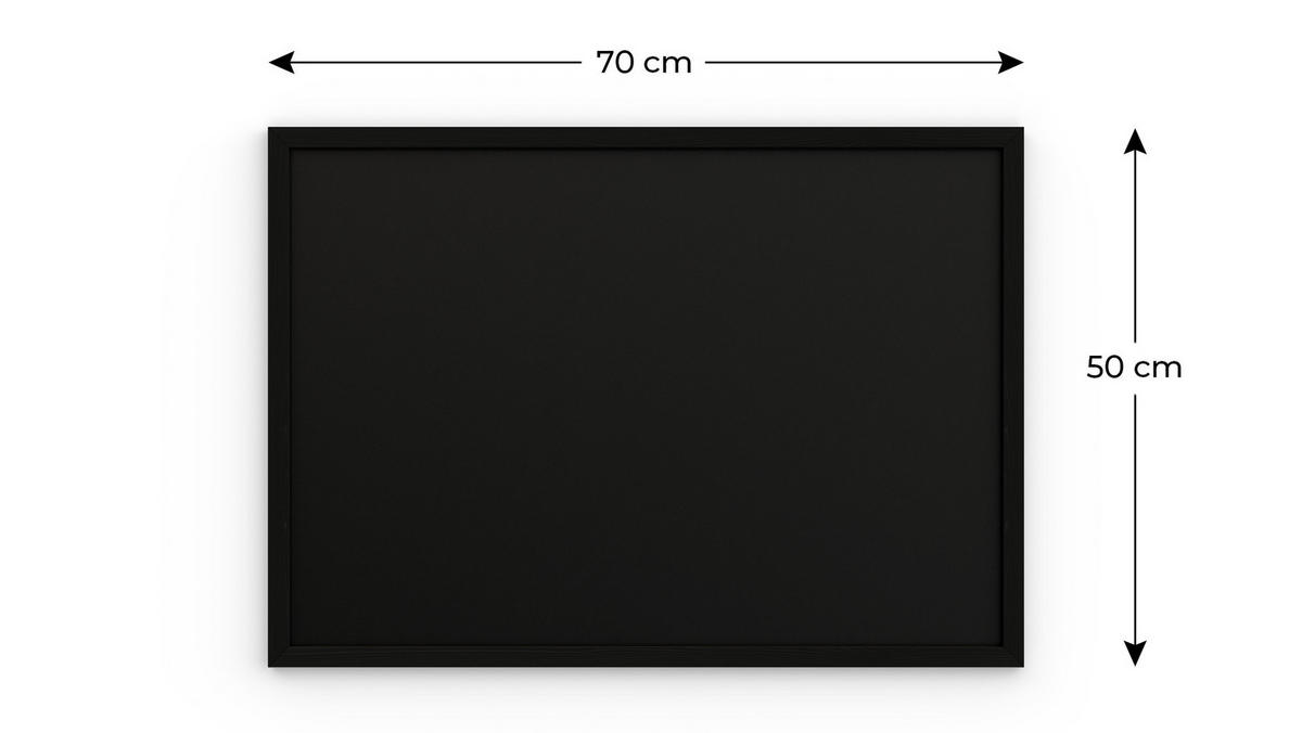 SCHWARZE Kreidetafel 70x50 cm mit Schwarz ECO-Holzrahmen - Schwarz, Holz (70/50/2cm) - ALLboards