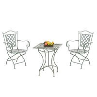 BALKONSET Bistroset Vomir Metall Antik-grün 2 Personen - Grün, Metall - DELUKE